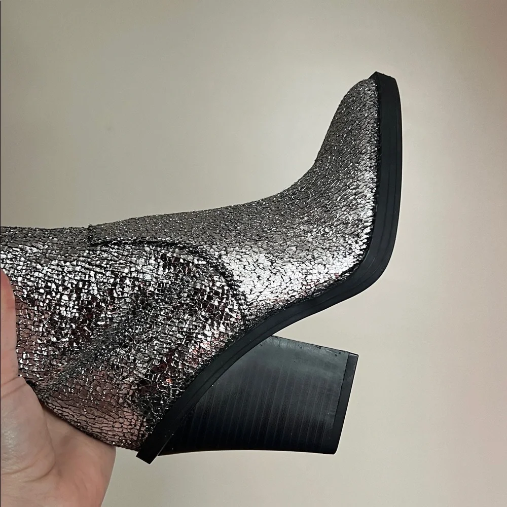 Katy Perry The Citygurl Silver Glitter Over the Knee Boots Size 5.5 NWOB